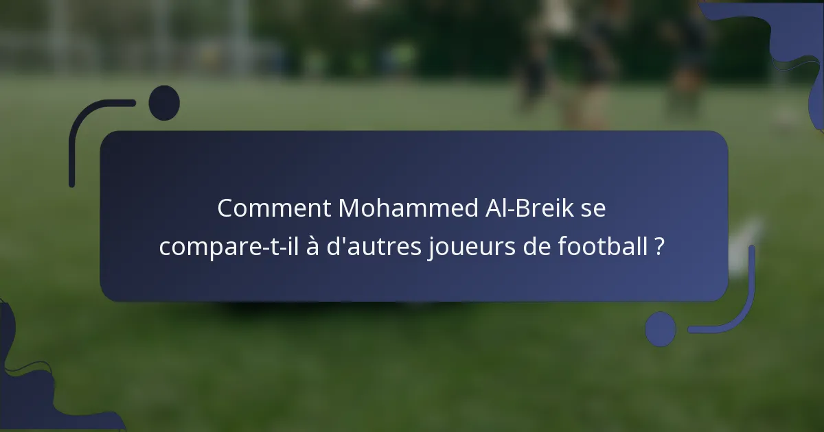 Comment Mohammed Al-Breik se compare-t-il à d'autres joueurs de football ?